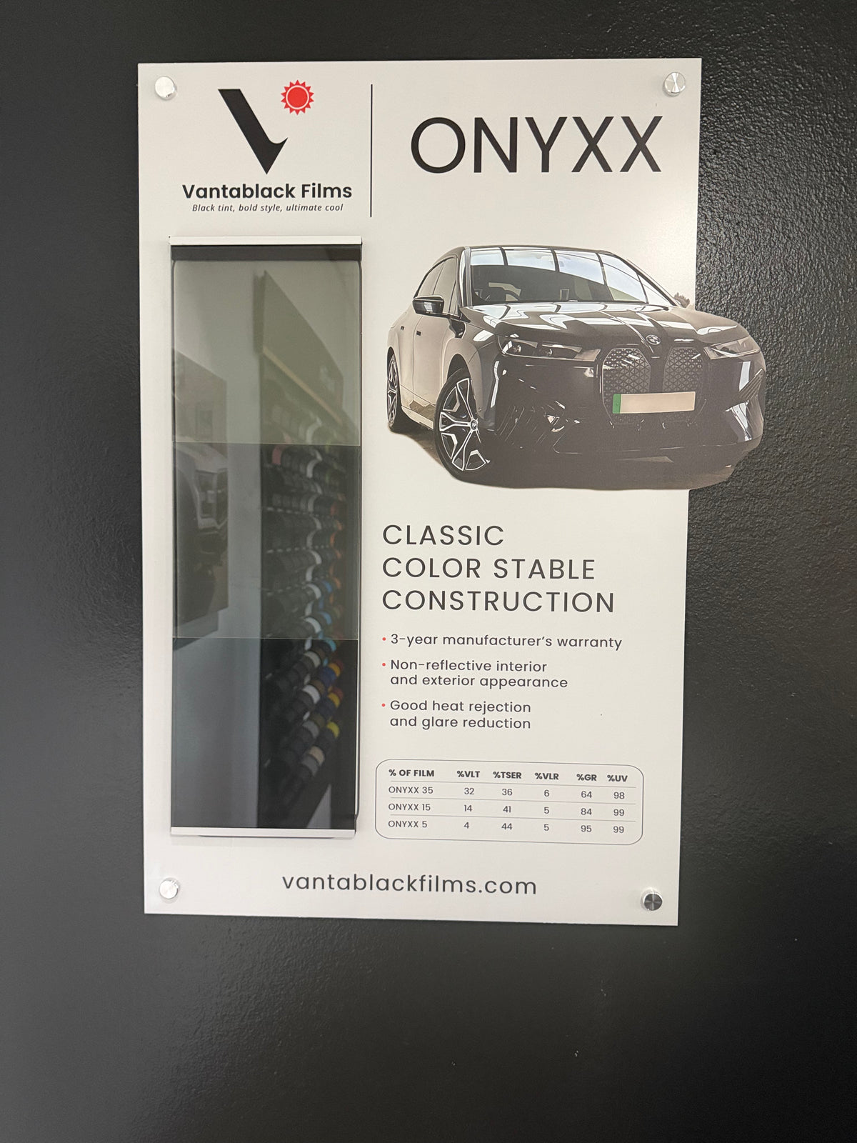 VantaBlack Onyxx Window tint Package